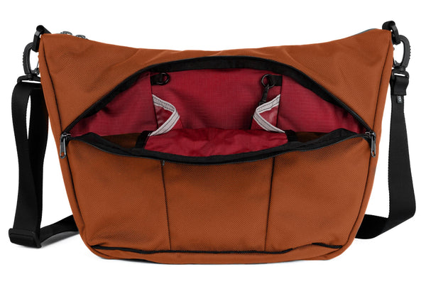 Parental Unit with Burnt Orange Ballistic with Sangria (dark red with red grid) 210 Cerylon interior.